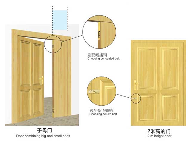 暗插銷子母門安裝效果圖